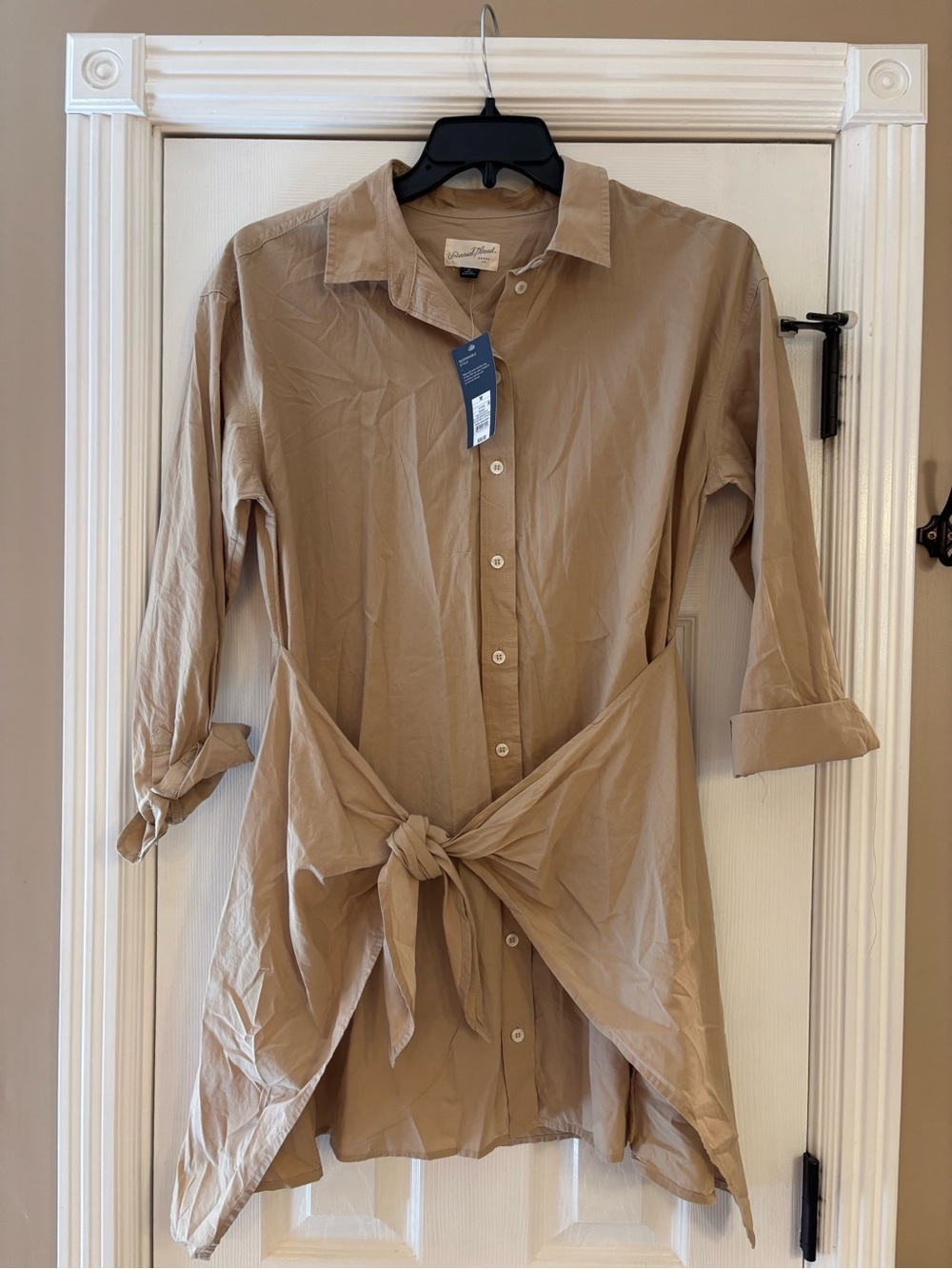 Universal Thread Beige Tie-Front Button-Down Shirt